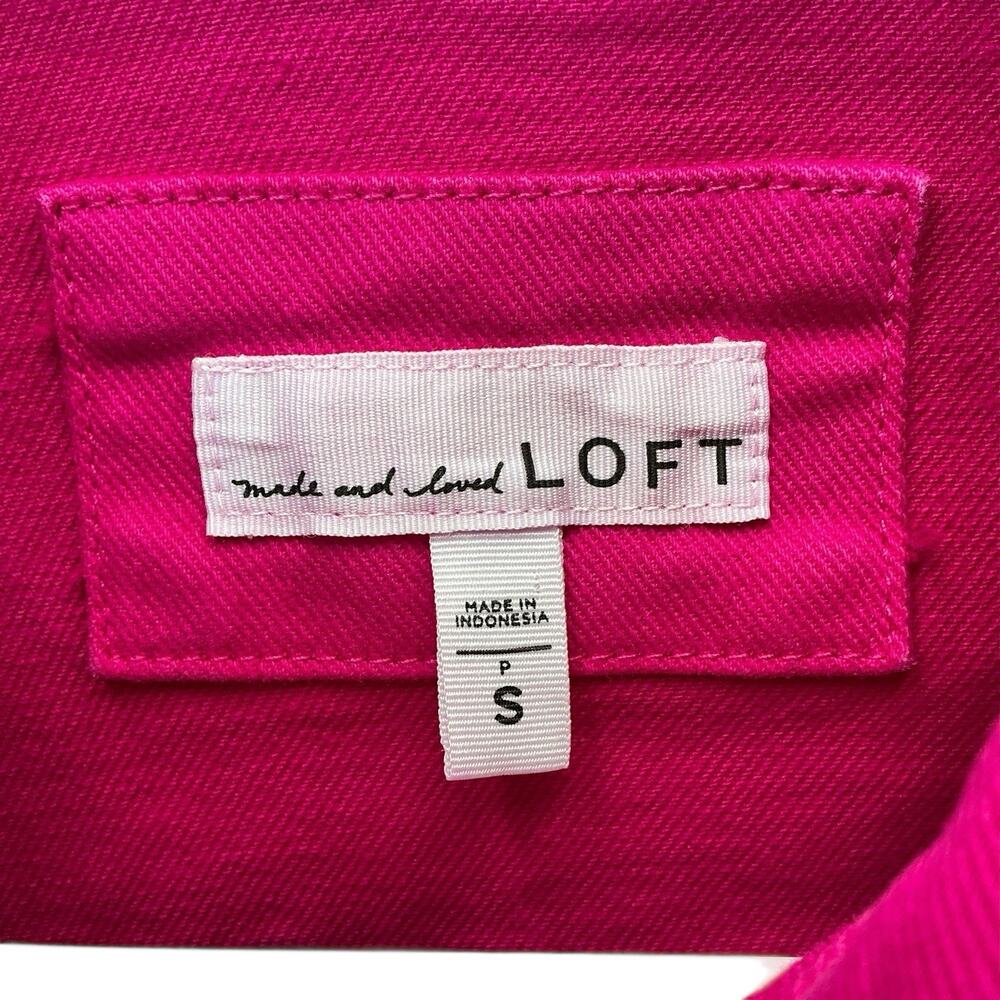 Made And Love Loft Denim Jacket Women’s Size Small Bright Pink - Picture 7 of 15